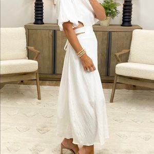 Talulah dress with cut out back and tie detail. Perfect for all things bridal!